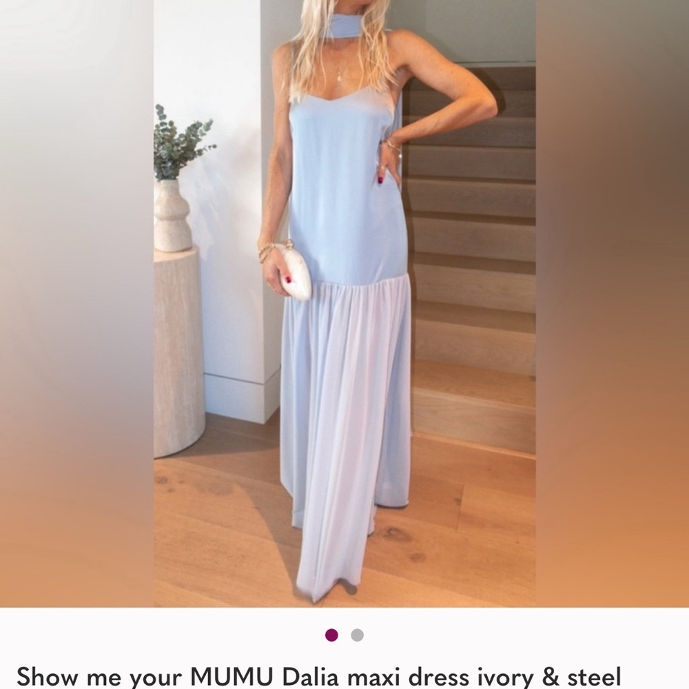 Show Me Your MuMu Steel Blue Maxi Dress